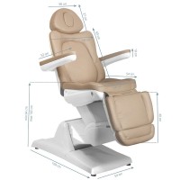 Електрически козметичен стол Azzurro 870 с 3 двигателя - капучино